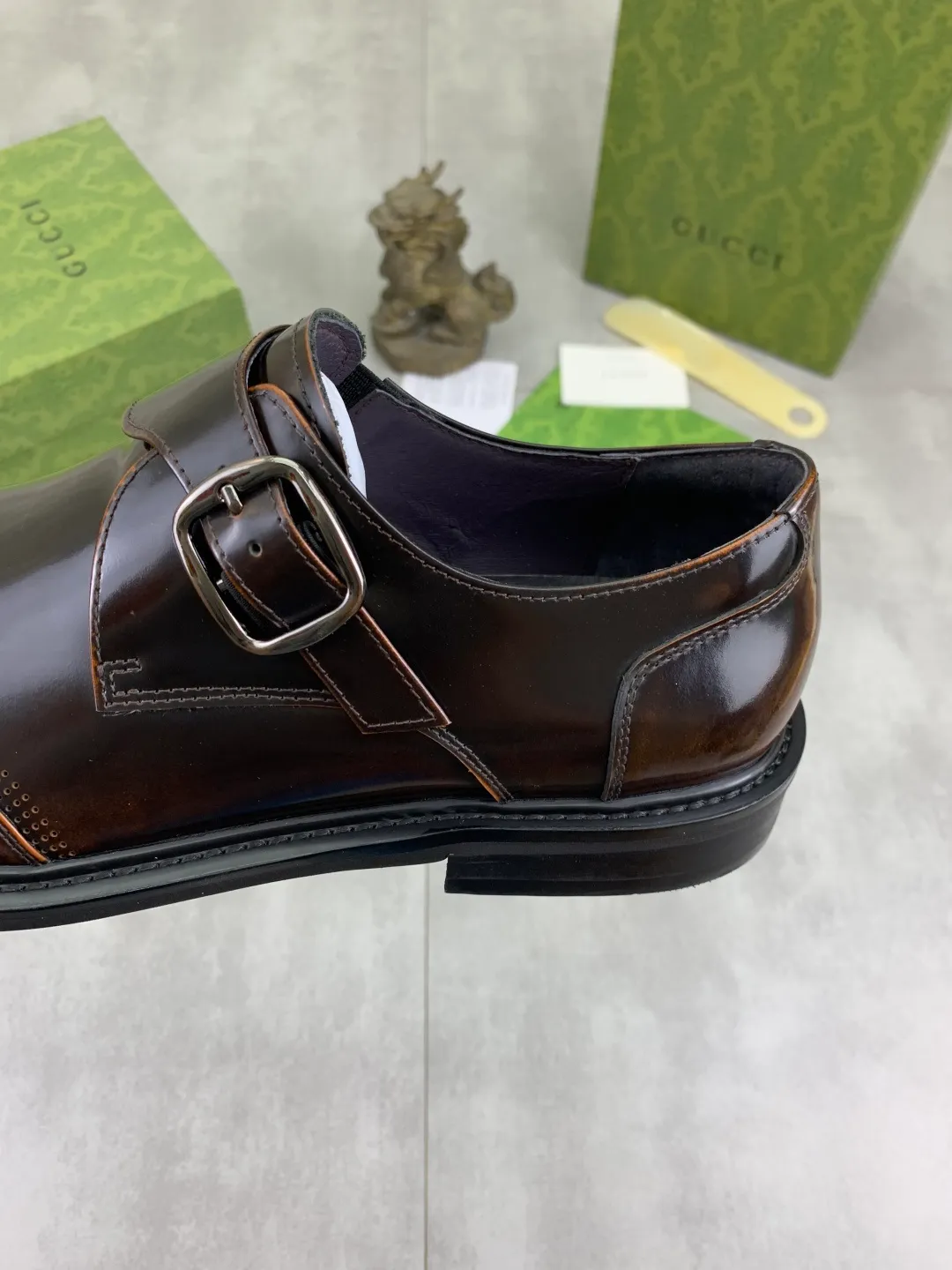 Men's Men's Shoes 💰P580 [New Style] 💰💎💎💎 [Gucci] GUCCI high-end men's formal business leather shoes, original order 1:1! Original imported high-end calfskin, original metal buckle, imported first-layer pigskin lining for feet, original high-end outsole, men's shoe size: 38-44
